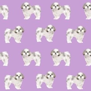 shih tsu fabric - lavender