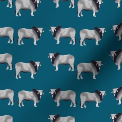 brahman cattle fabric - blue