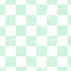 pastel green and white distressed checkerboard