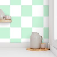 pastel green and white checkerboard