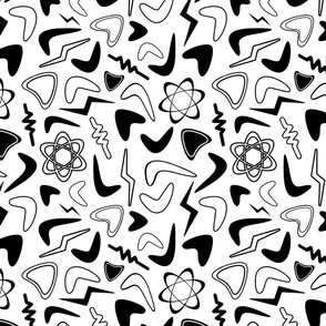 atomic shapes black on white