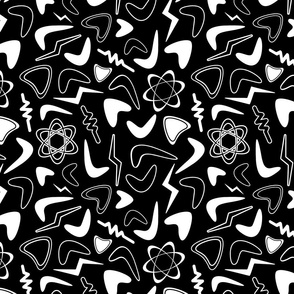 atomic shapes white on black