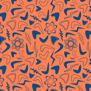 atomic shapes classic blue on orange