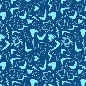 atomic shapes pastel blue on classic blue