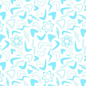 atomic shapes pastel blue on white