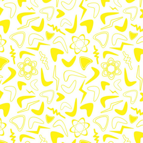 atomic shapes yellow on white