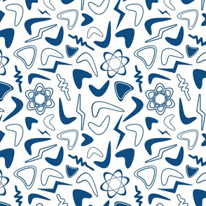 atomic shapes classic blue on white