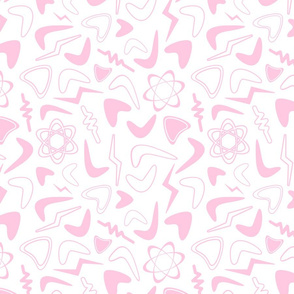 atomic shapes pastel pink on white