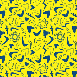 atomic shapes classic blue on yellow