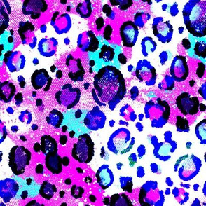 bright leopard print - neon brights galaxy print fabric