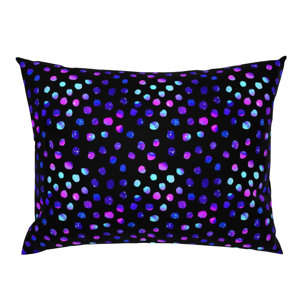 galaxy spots fabric - neon brights fabric - black