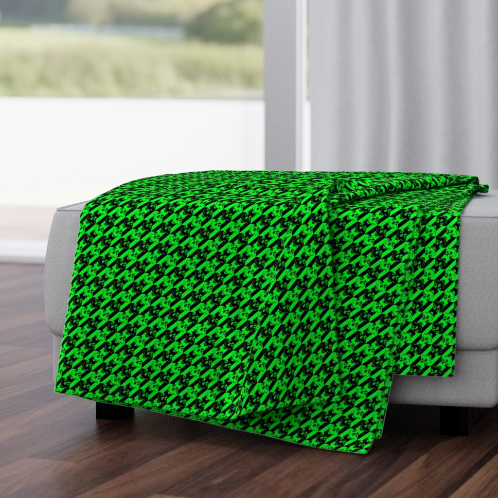 houndstooth neon green and black small