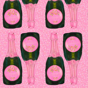 pinks on pink champagne 10.5" bottles