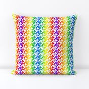 houndstooth skulls rainbow and white small