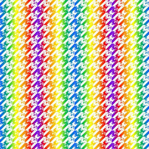 houndstooth skulls rainbow and white small