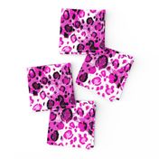 bright leopard print - grunge, distressed bright pink animal print fabric