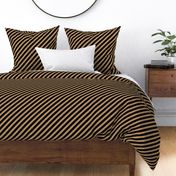 diagonal stripes fabric - black and tan