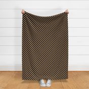 diagonal stripes fabric - black and tan