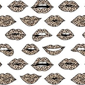 leopard lips fabric - lips beauty style fabric 
