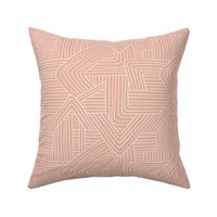 Little Maze stripes minimal boho waves Scandinavian grid style trend abstract geometric print soft blush apricot salmon pink