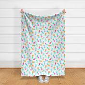 Large scale candy pineapples for sweet summer - pastel tropical print for modern nursery