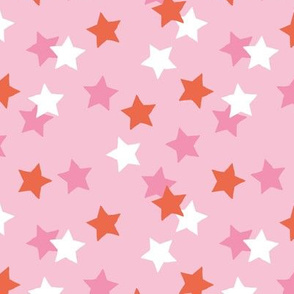 Little stars sparkles sky sweet dreams abstract boho nursery design pink red