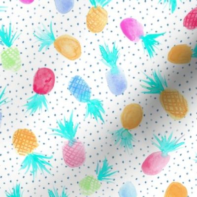 Candy pineapples for sweet summer - watercolor pastel pineapple design