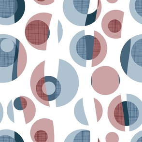 Normal scale // Rounded inspiration // white background dark pink and blue circles