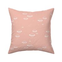 Little minimal planets universe and stars design nursery coral girls