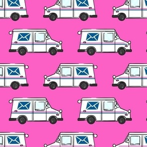 mail trucks - postal trucks - hot pink - LAD20
