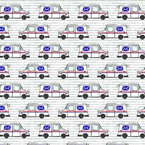 (small scale) mail trucks - postal trucks - grey stripes - LAD20