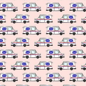 (small scale) mail trucks - postal trucks - light pink - LAD20