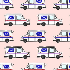 mail trucks - postal trucks - light pink - LAD20