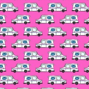 (small scale) mail trucks - postal trucks - hot pink - LAD20