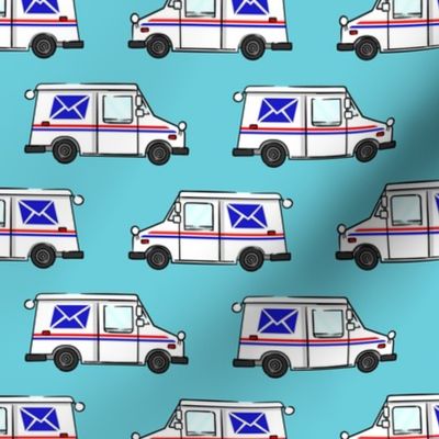 mail trucks - postal trucks - blue - LAD20