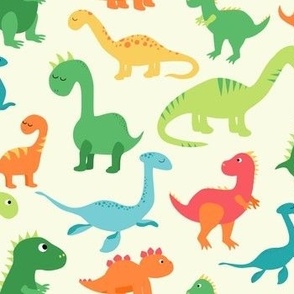 Cute Summer Dinosaurs On tan