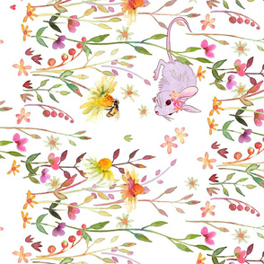floral field watercolor