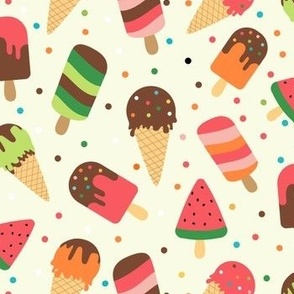 Ice Cream Cones Popsicles Summer Tan