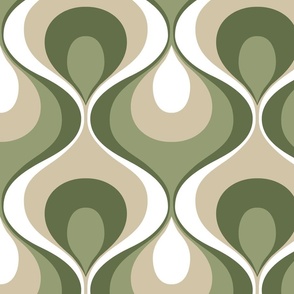 Retro Mood Sage Olive Green Beige White