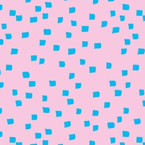 Little square ink spots checkered minimal boho design paint brush strokes abstract nursery blue pink