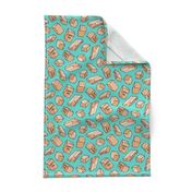 Happy Mail - Packages - shipping boxes - gift boxes - teal - LAD20