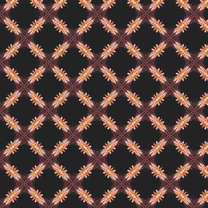 Starry Squares Diagonal Pattern Copper Black