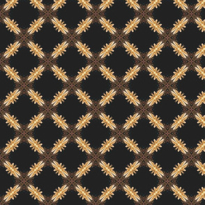 Starry Squares Diagonal Pattern Gold Black