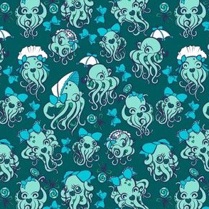 Gothic Lolita Octopuses Blue