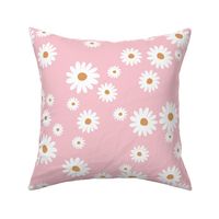 Summer day daisies minimal abstract Scandinavian boho style nursery girls pink white honey orange JUMBO