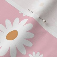 Summer day daisies minimal abstract Scandinavian boho style nursery girls pink white honey orange JUMBO