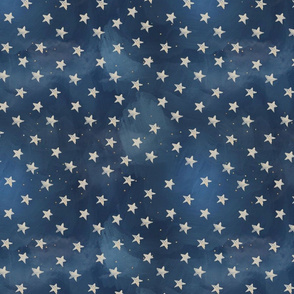 Watercolor Stars Blue Small