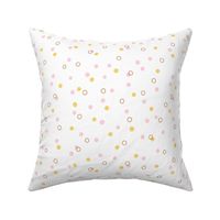 Pink, yellow and gold polka dot simple pattern