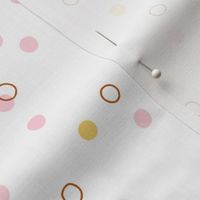 Pink, yellow and gold polka dot simple pattern