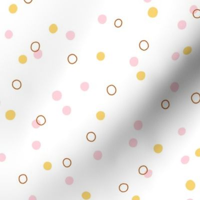 Pink, yellow and gold polka dot simple pattern